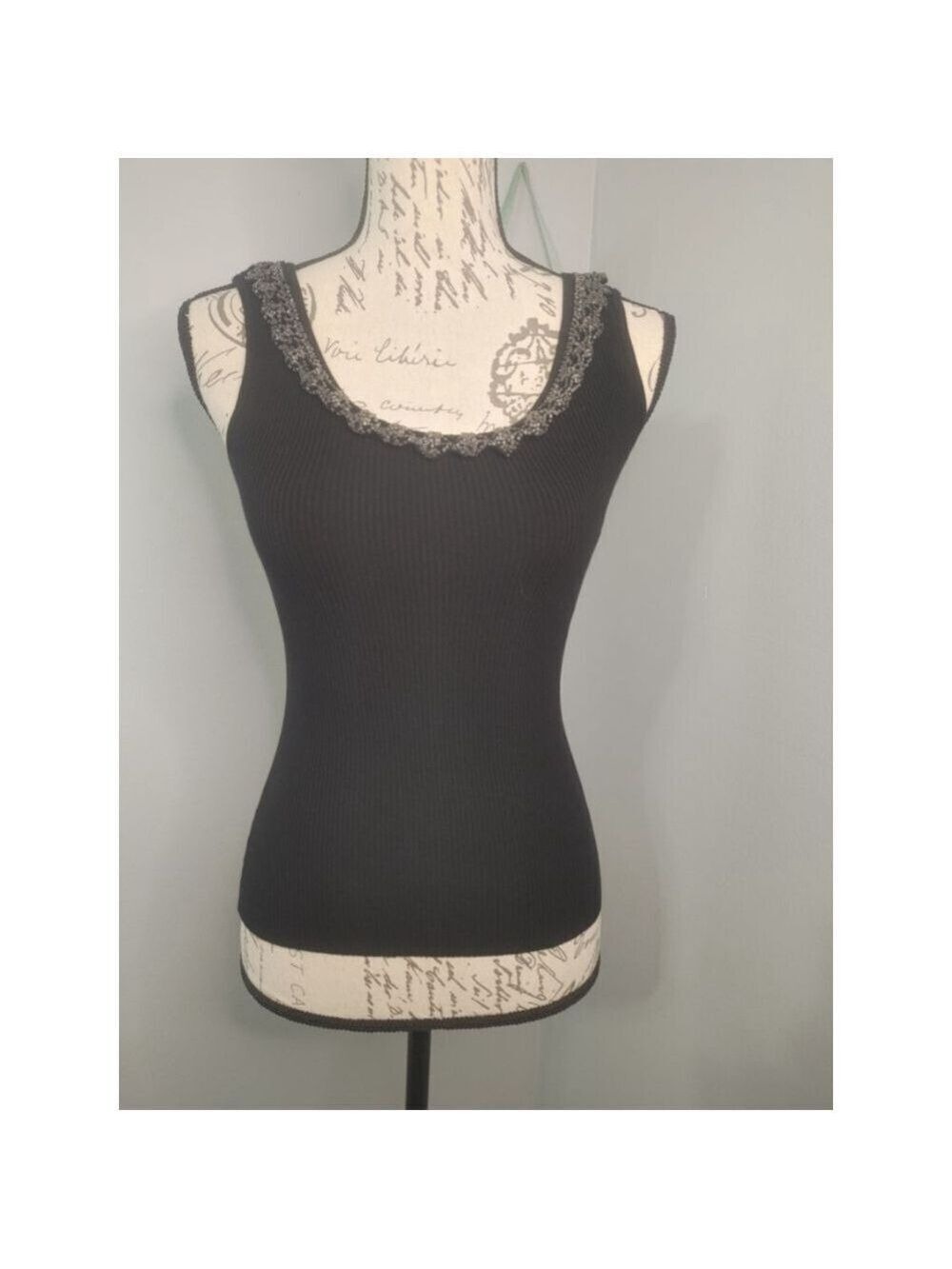 Vintage Y2K Peter Nygard Scoopneck Vest Top Size 4-6 P Black
